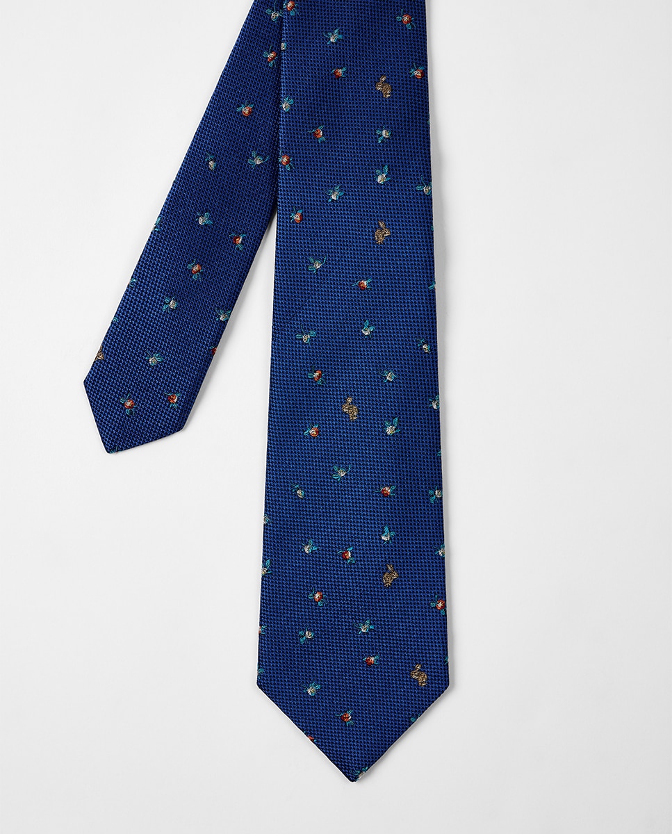 Imagen 1 de Corbata de seda de hombre. Azul