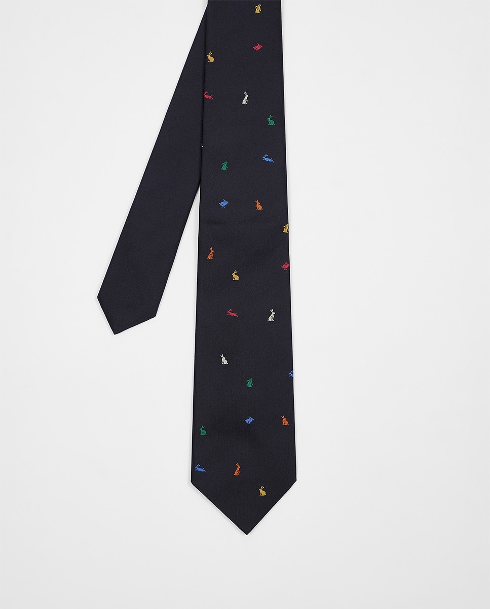 Imagen 1 de Corbata de seda de hombre. Azul marino