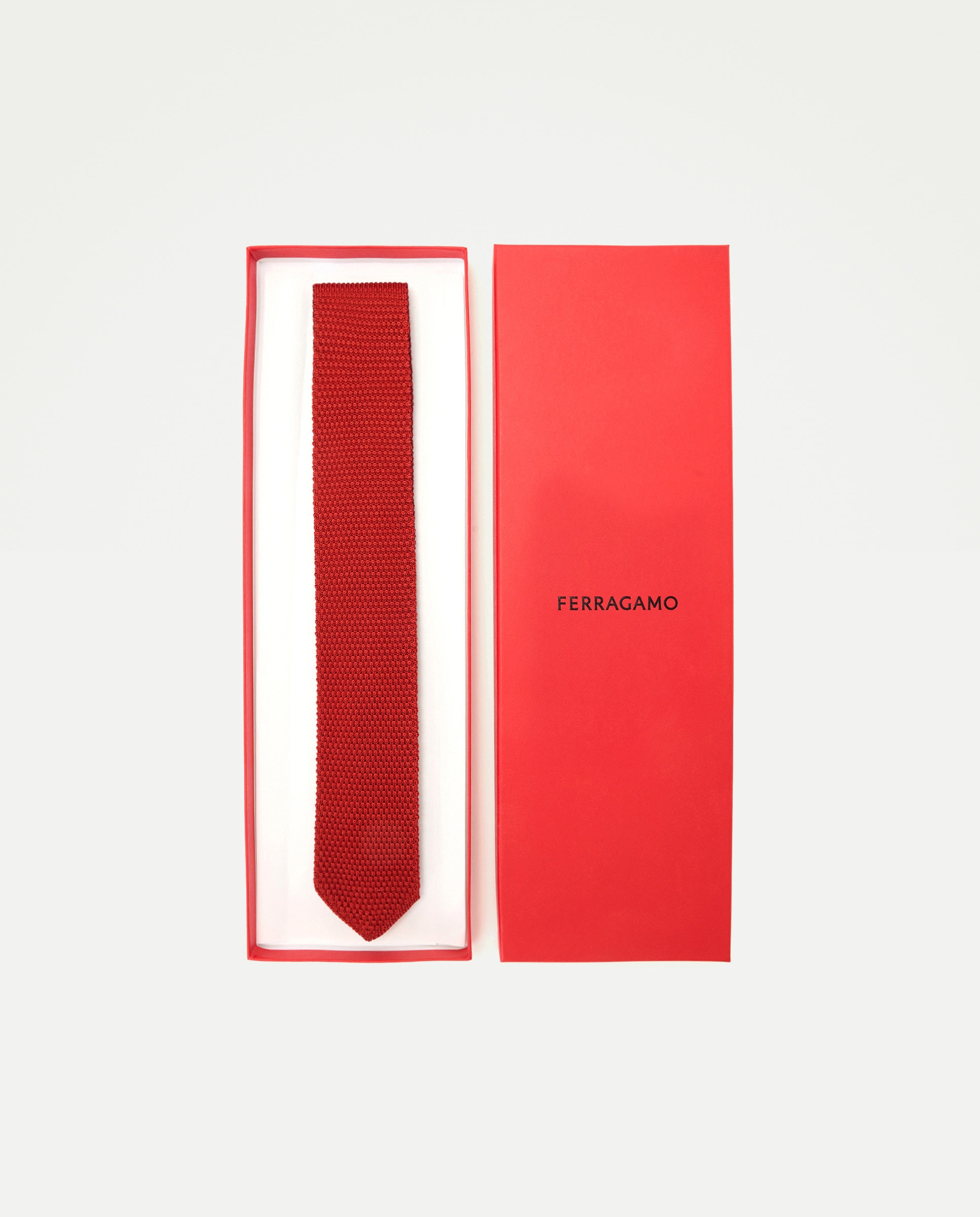 Gravata de Seda Vermelho-4