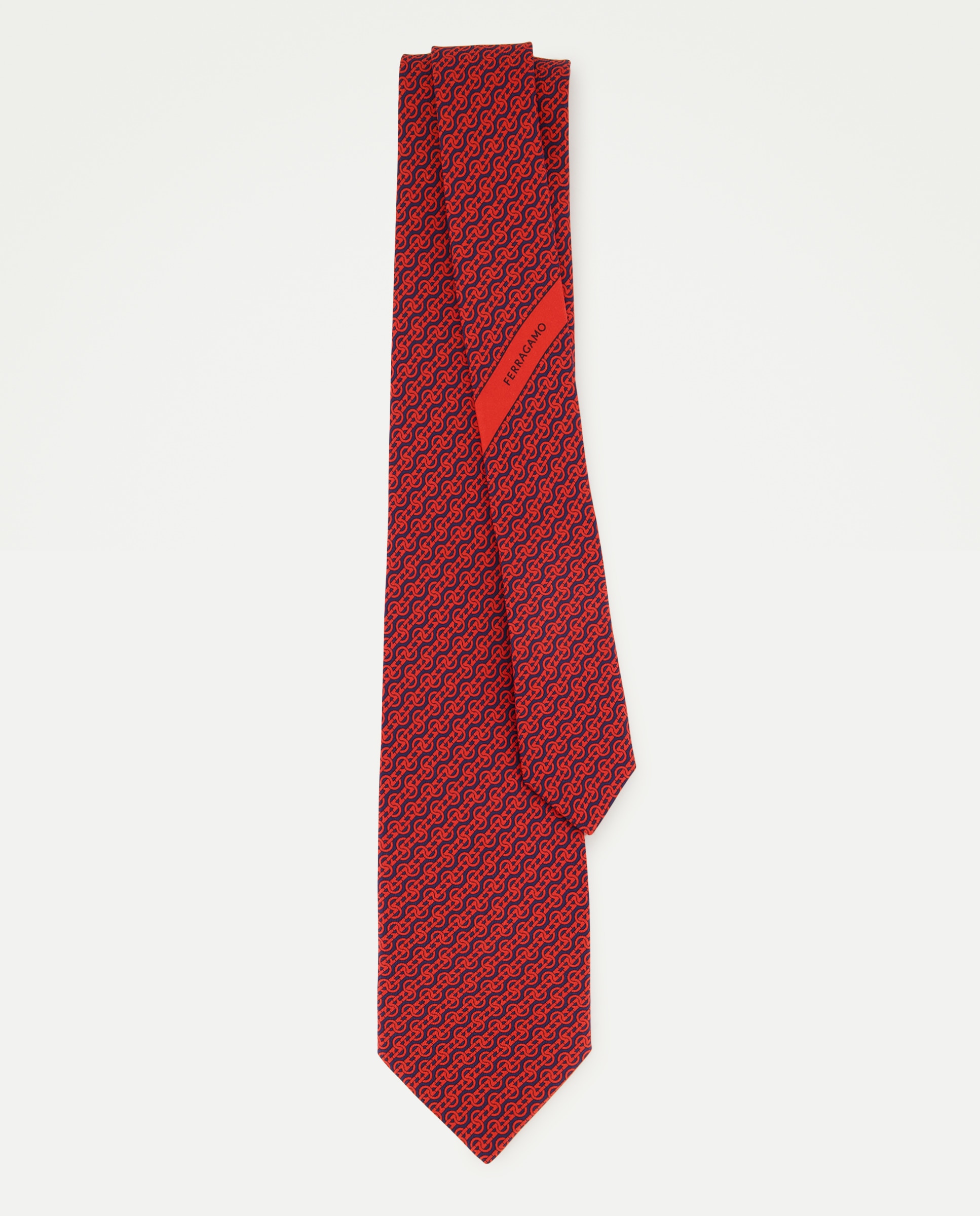 Gravata de seda estampada Vermelho-2