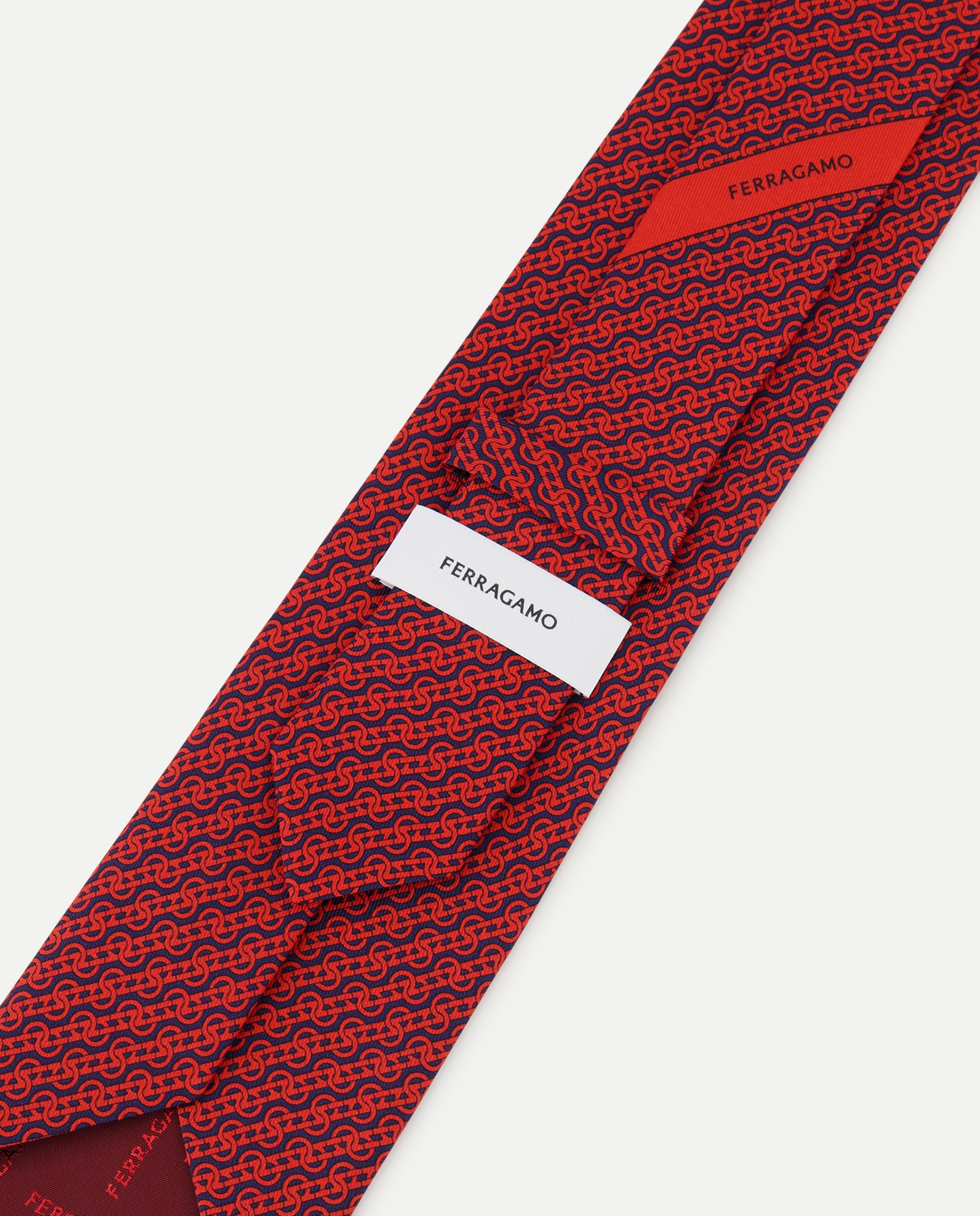 Gravata de seda estampada Vermelho-3
