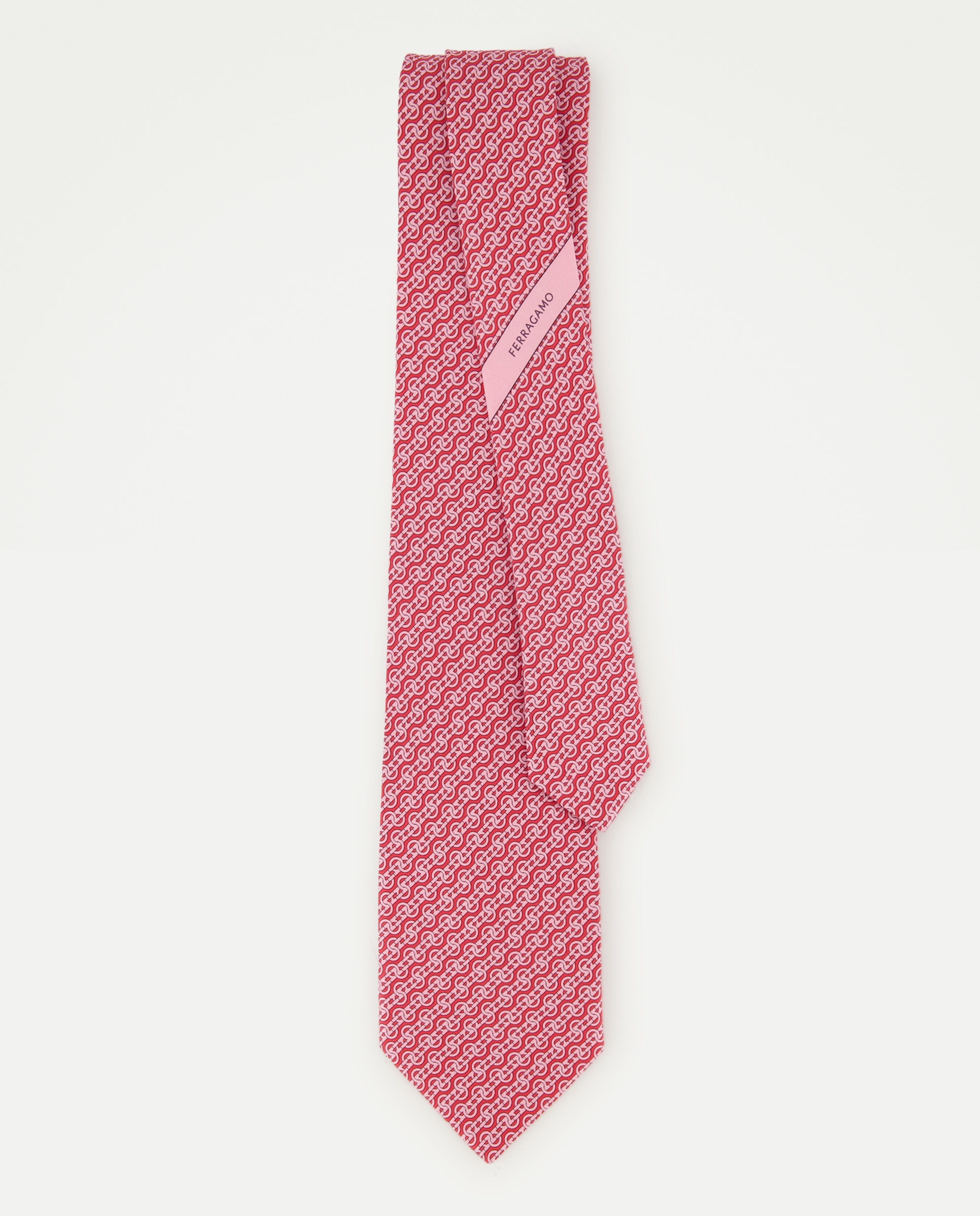 Gravata de seda estampada Rosa-2