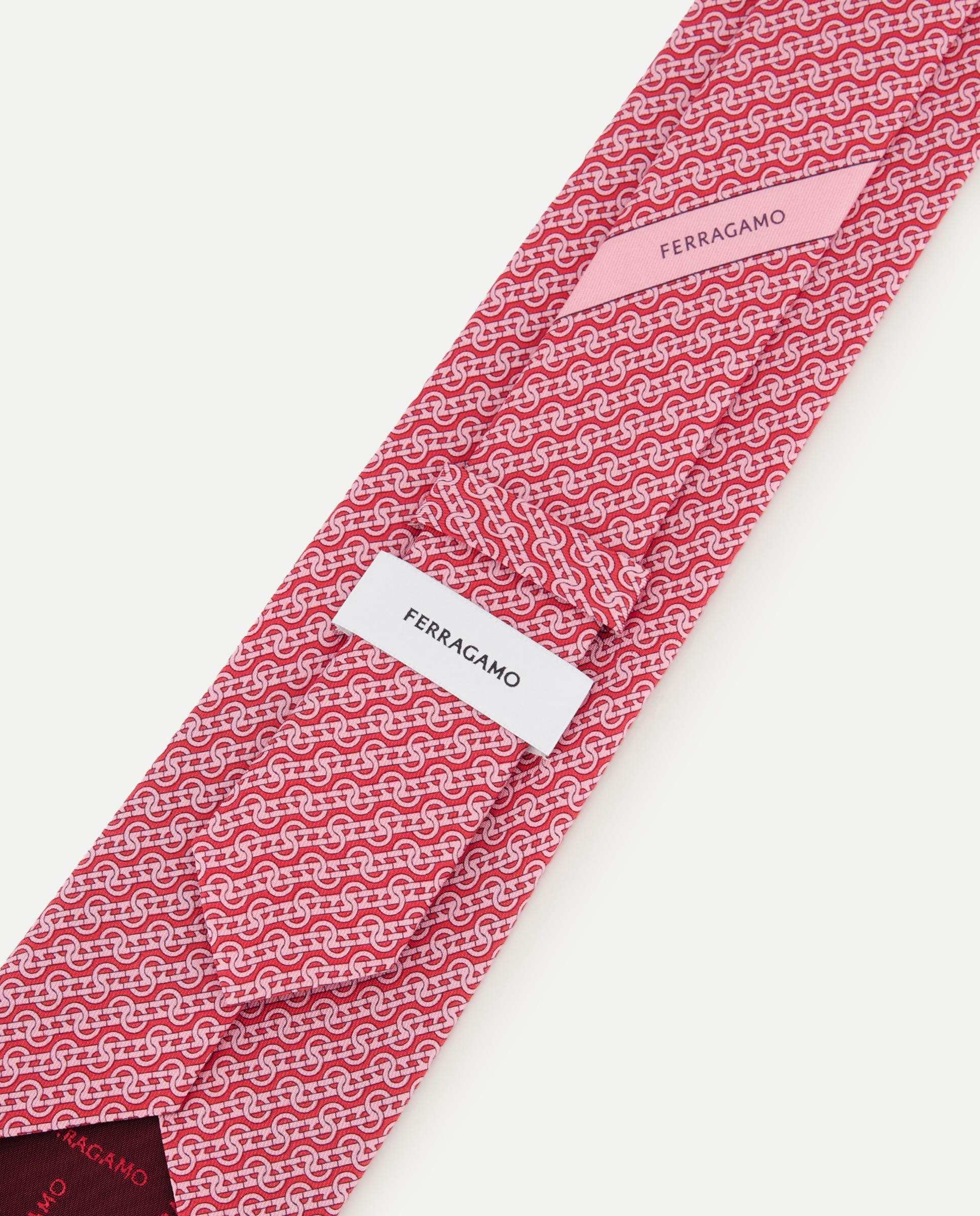 Gravata de seda estampada Rosa-3