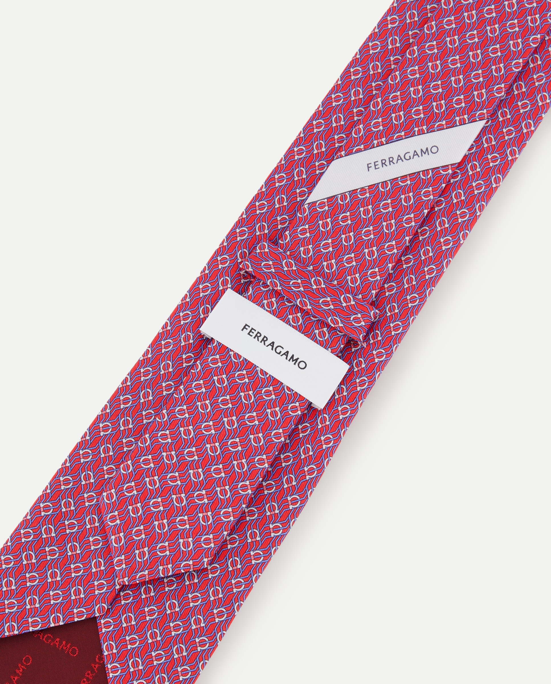 Gravata de seda estampada Vermelho-3