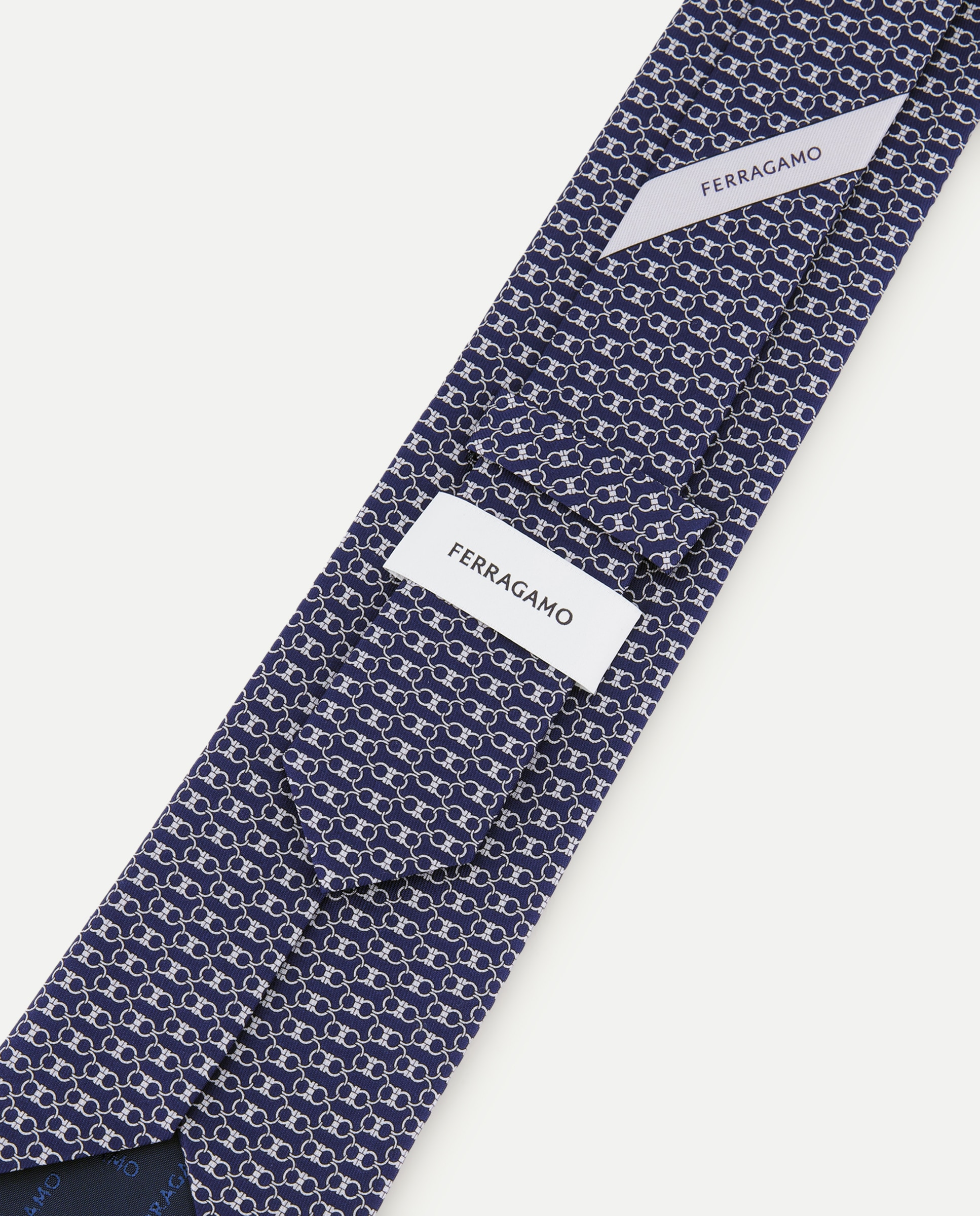 Gravata de seda estampada Azul-marinho-3