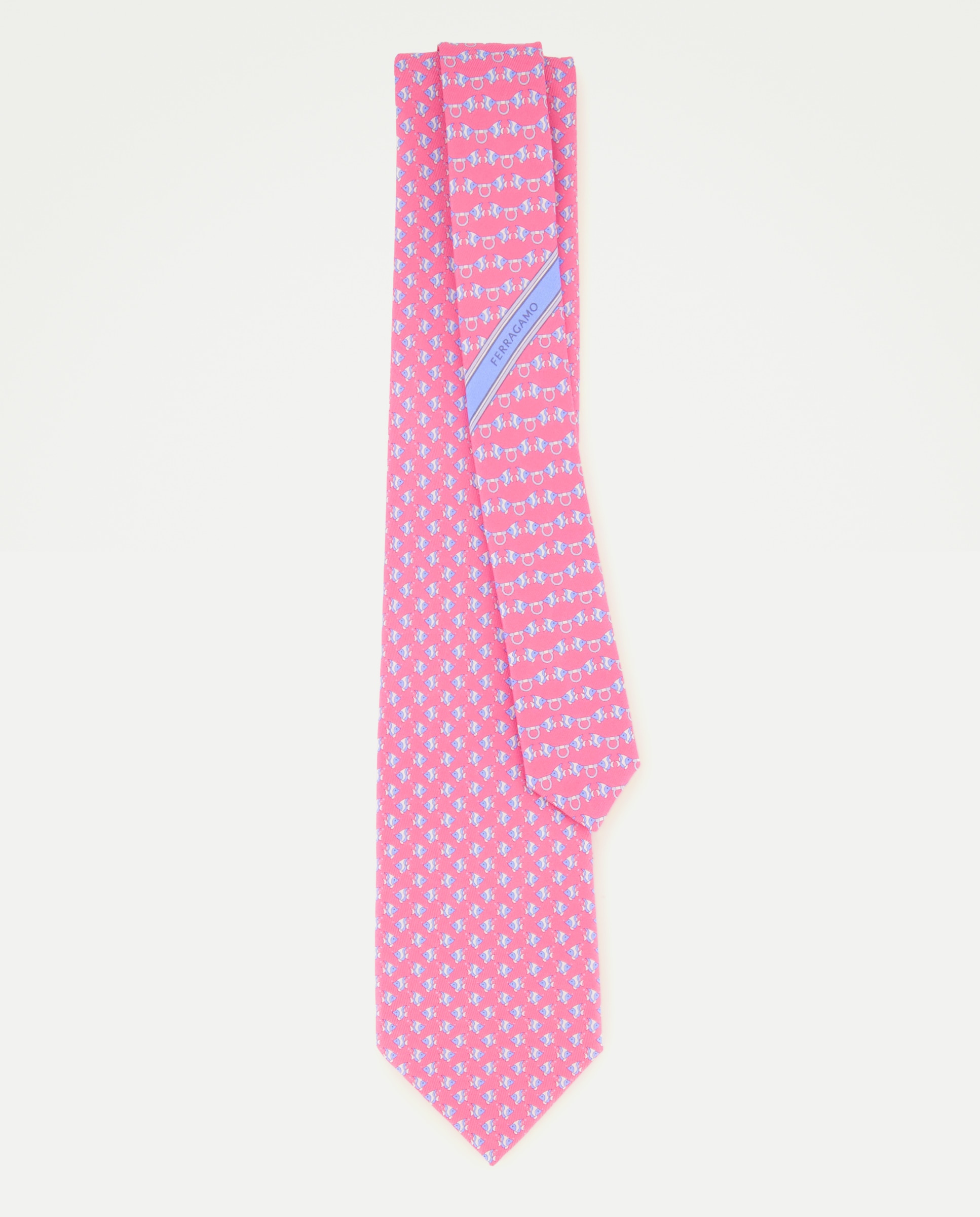 Gravata de seda estampada Rosa-2