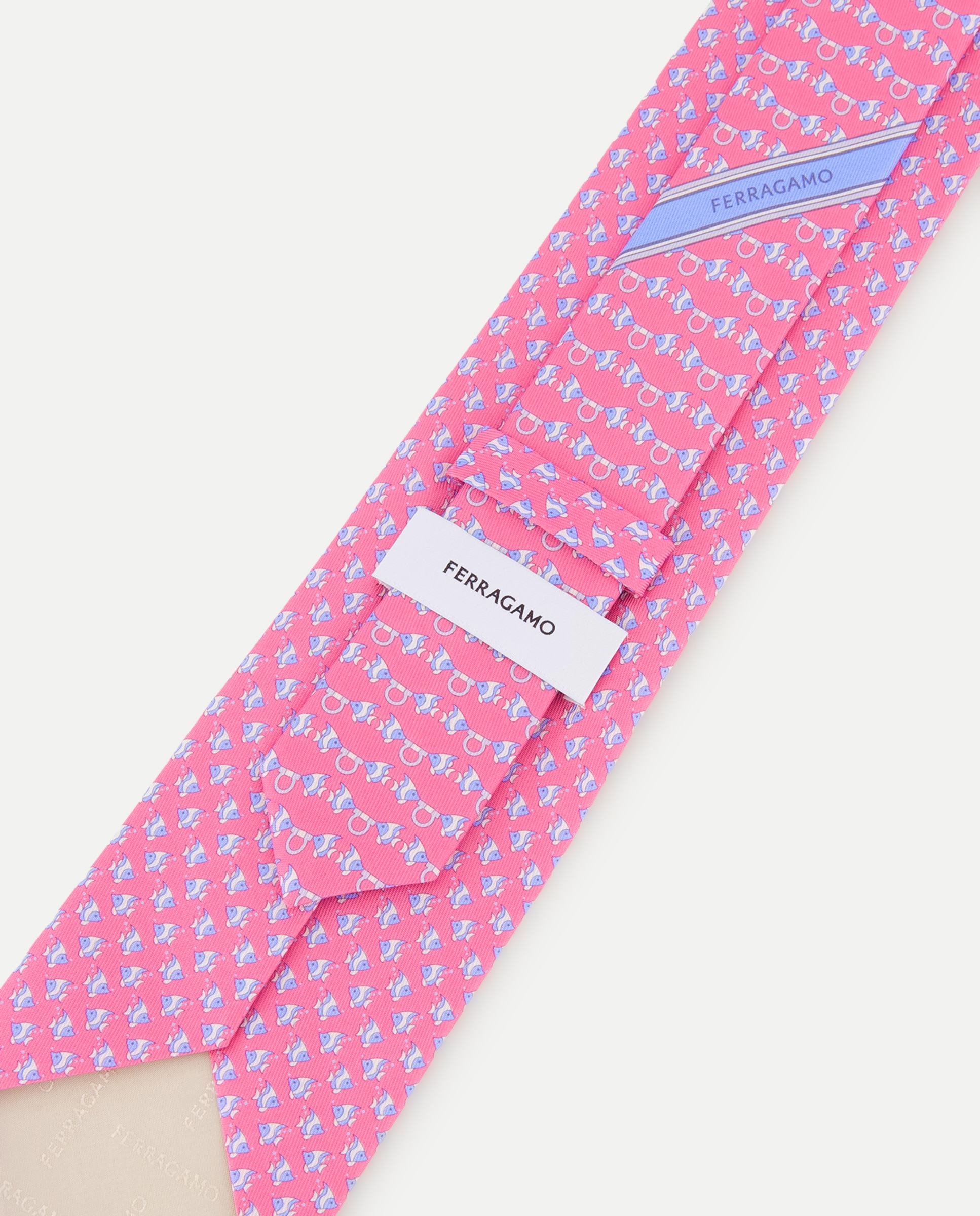 Gravata de seda estampada Rosa-3