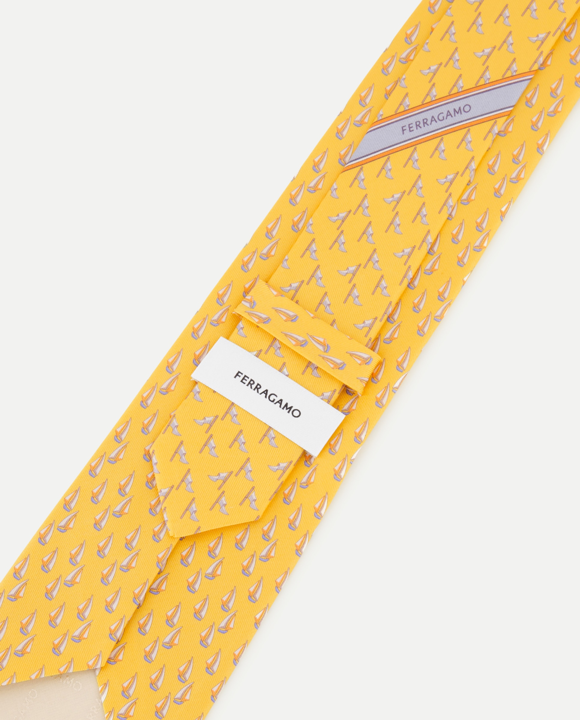 Gravata de seda estampada Amarelo-3