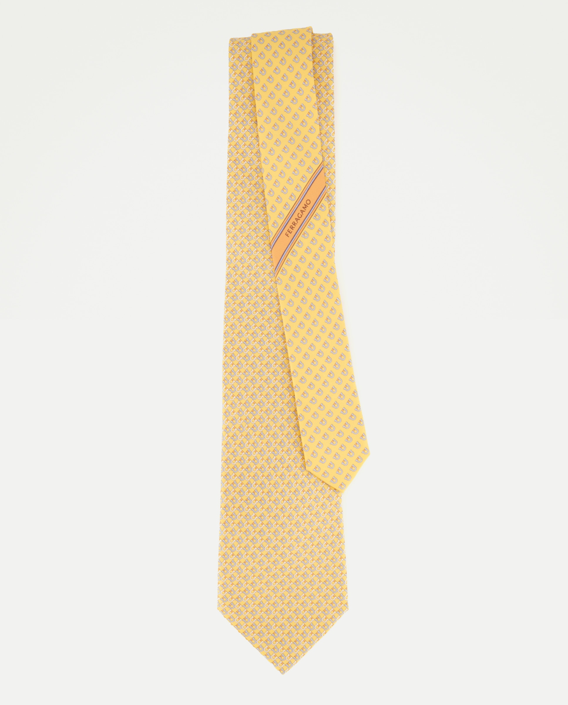Gravata de seda estampada Amarelo-2