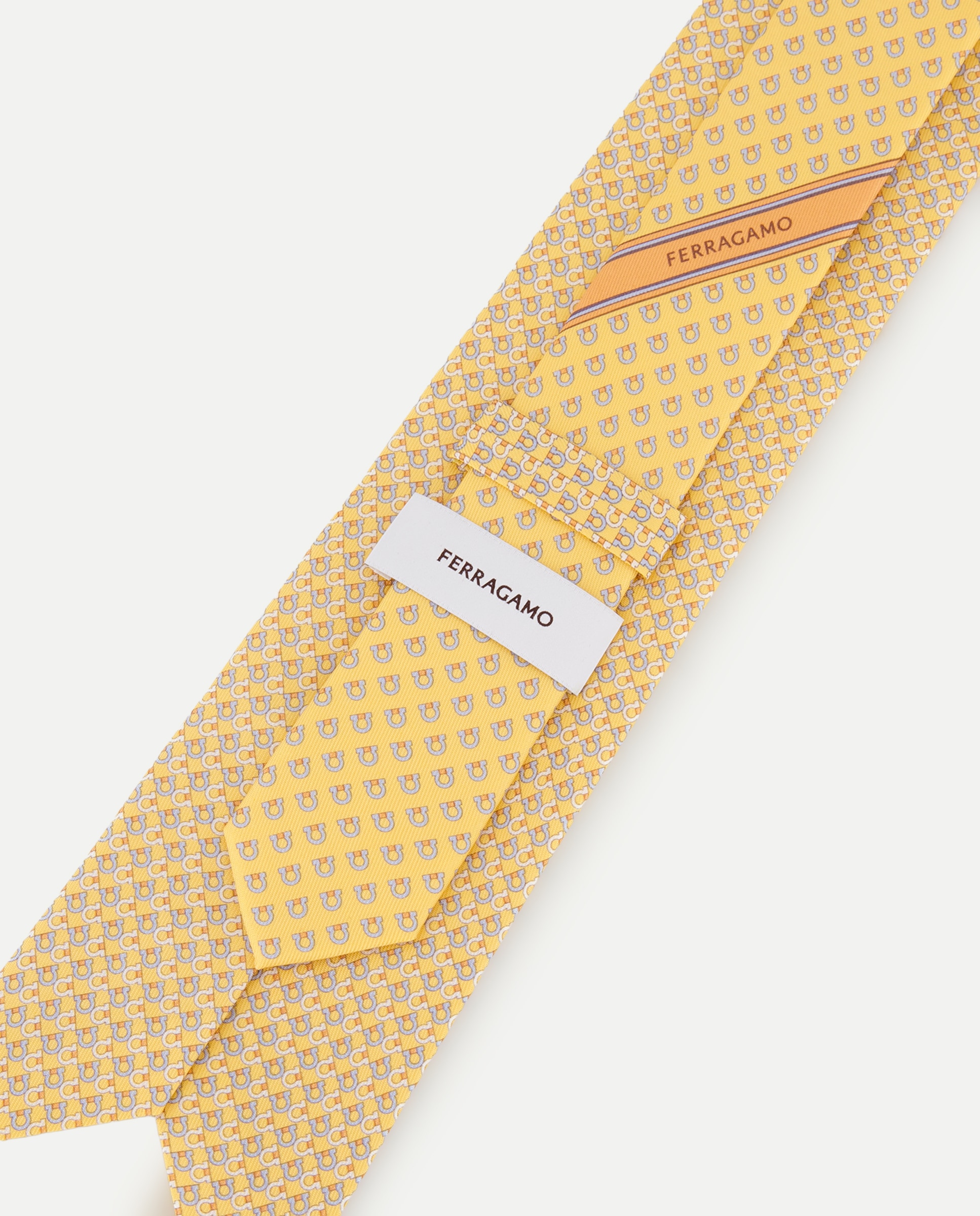 Gravata de seda estampada Amarelo-3