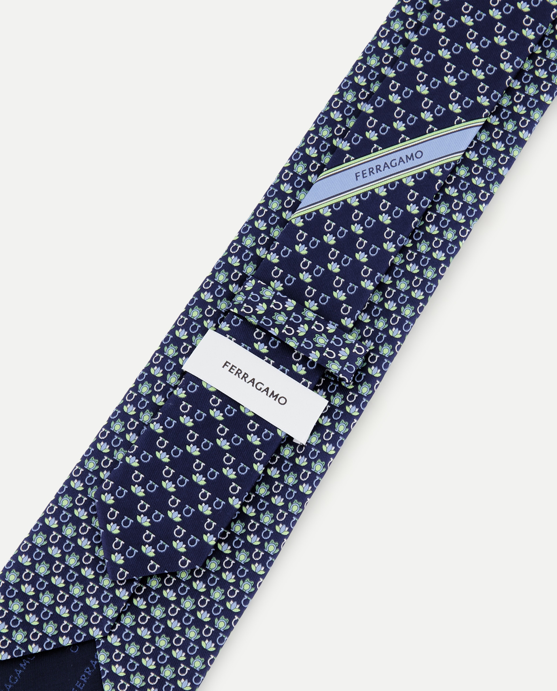 Gravata de seda estampada Azul-marinho-3