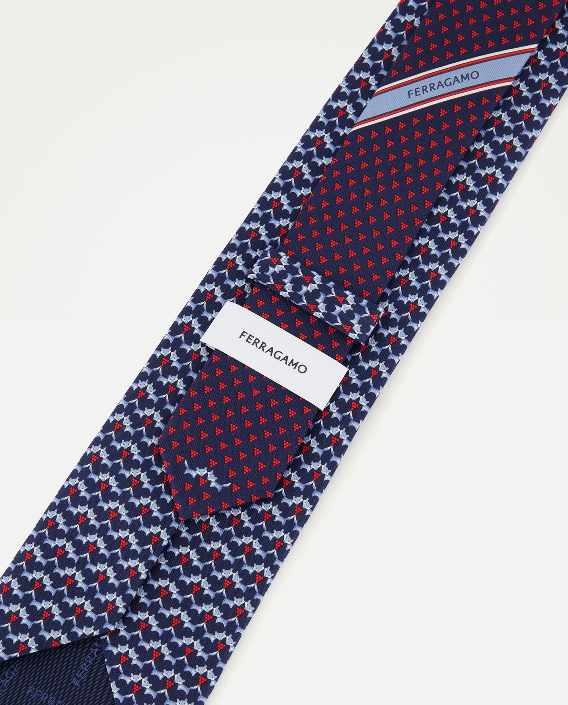 Gravata de seda estampada Azul-marinho-3