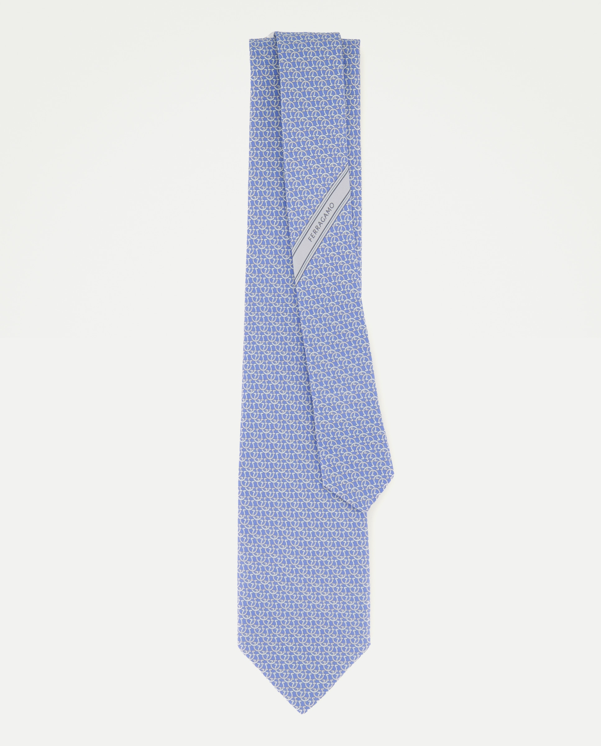 Gravata de seda estampada Azul-claro-2