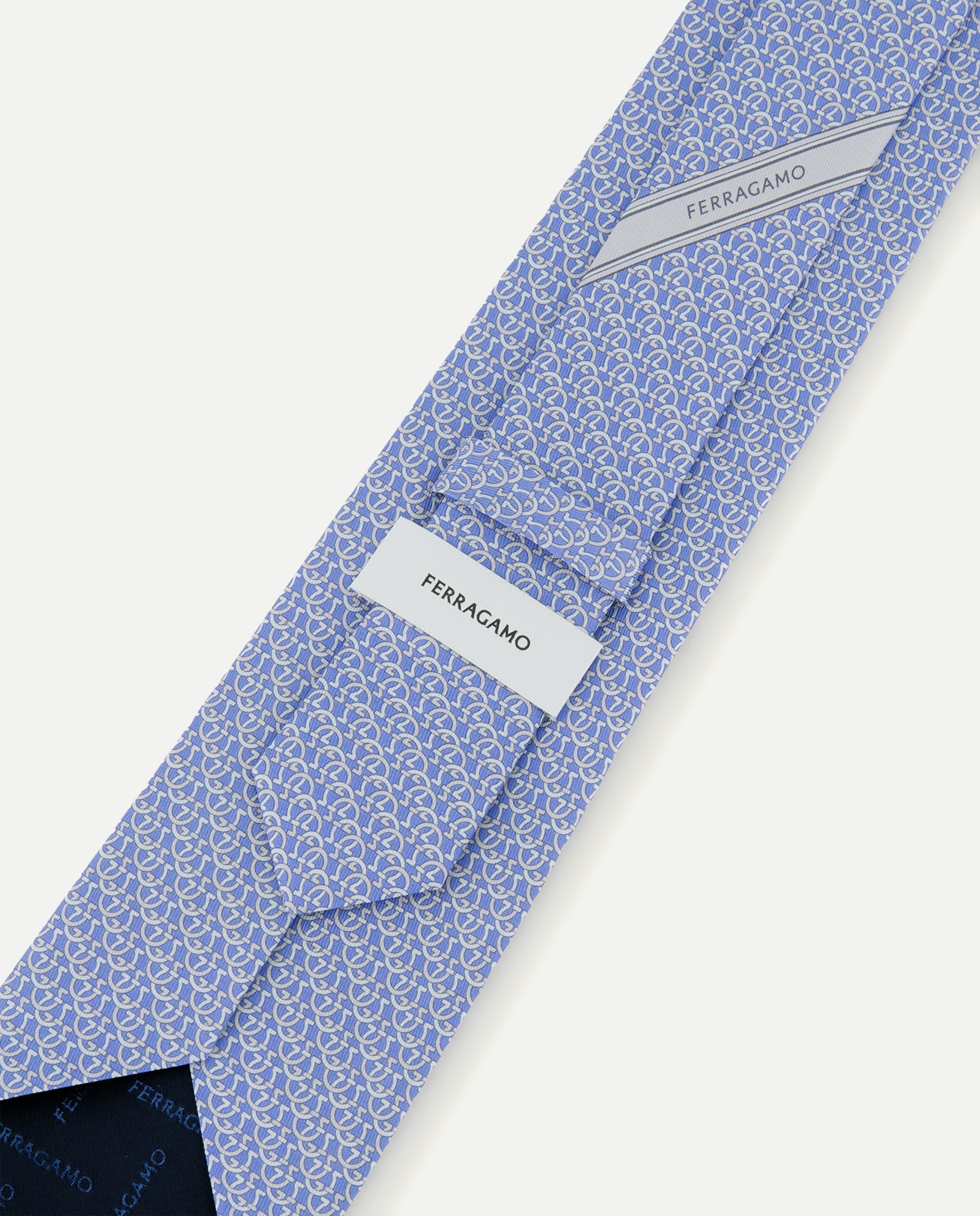 Gravata de seda estampada Azul-claro-3