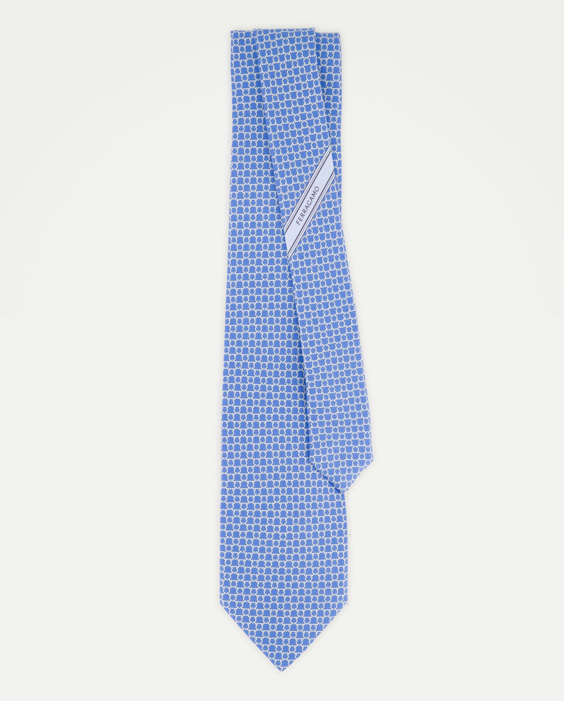 Gravata de seda estampada Azul-claro-2