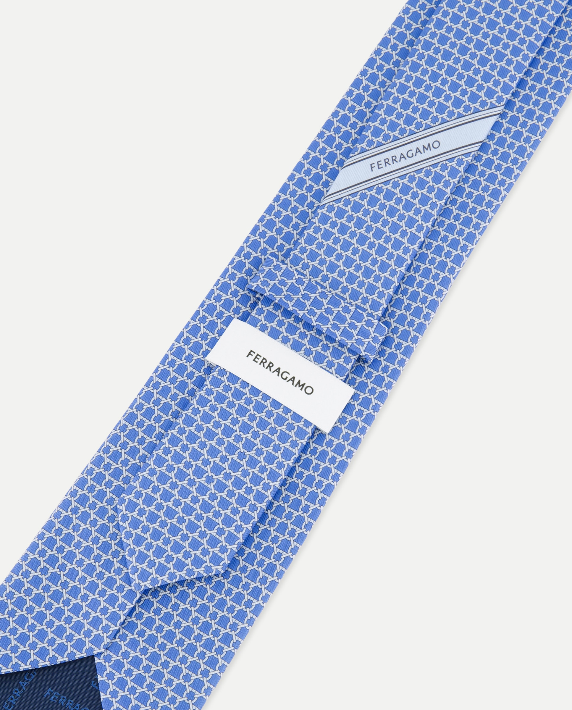 Gravata de seda estampada Azul-claro-3