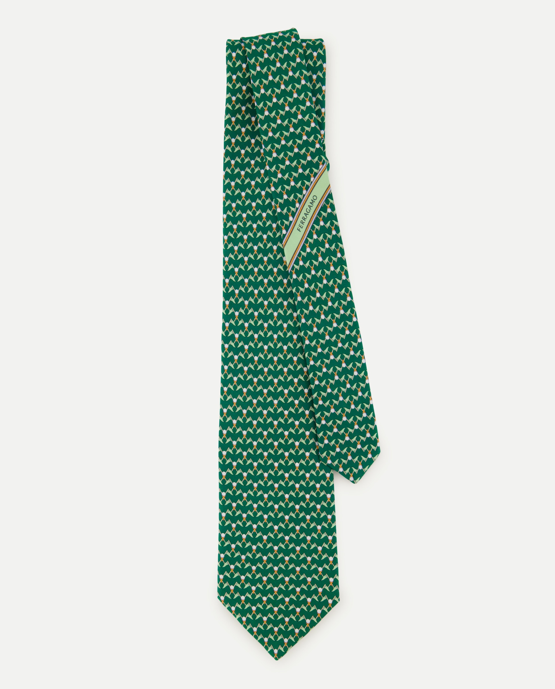 Gravata de seda estampada Verde-escuro-2