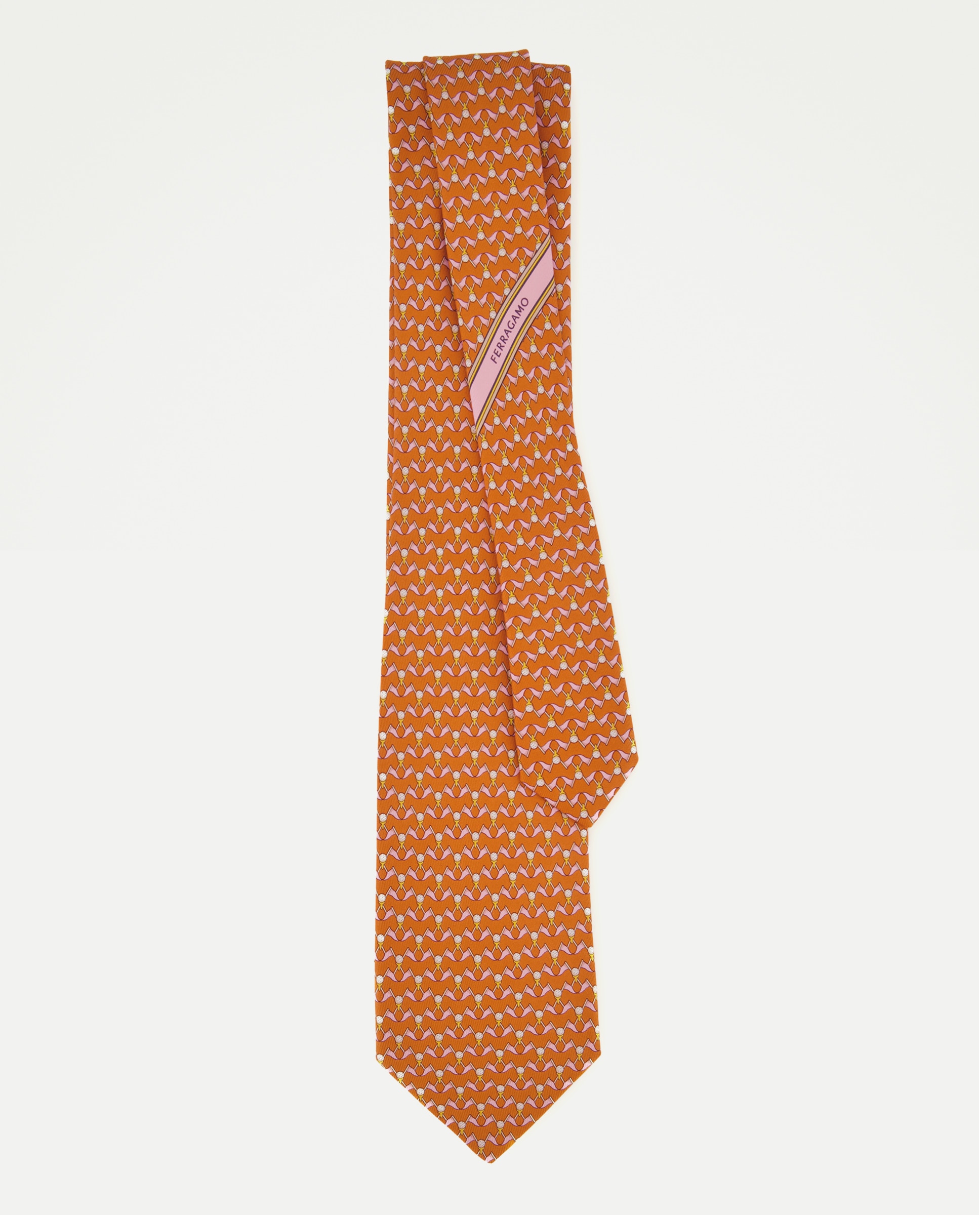 Gravata de seda estampada Laranja-2
