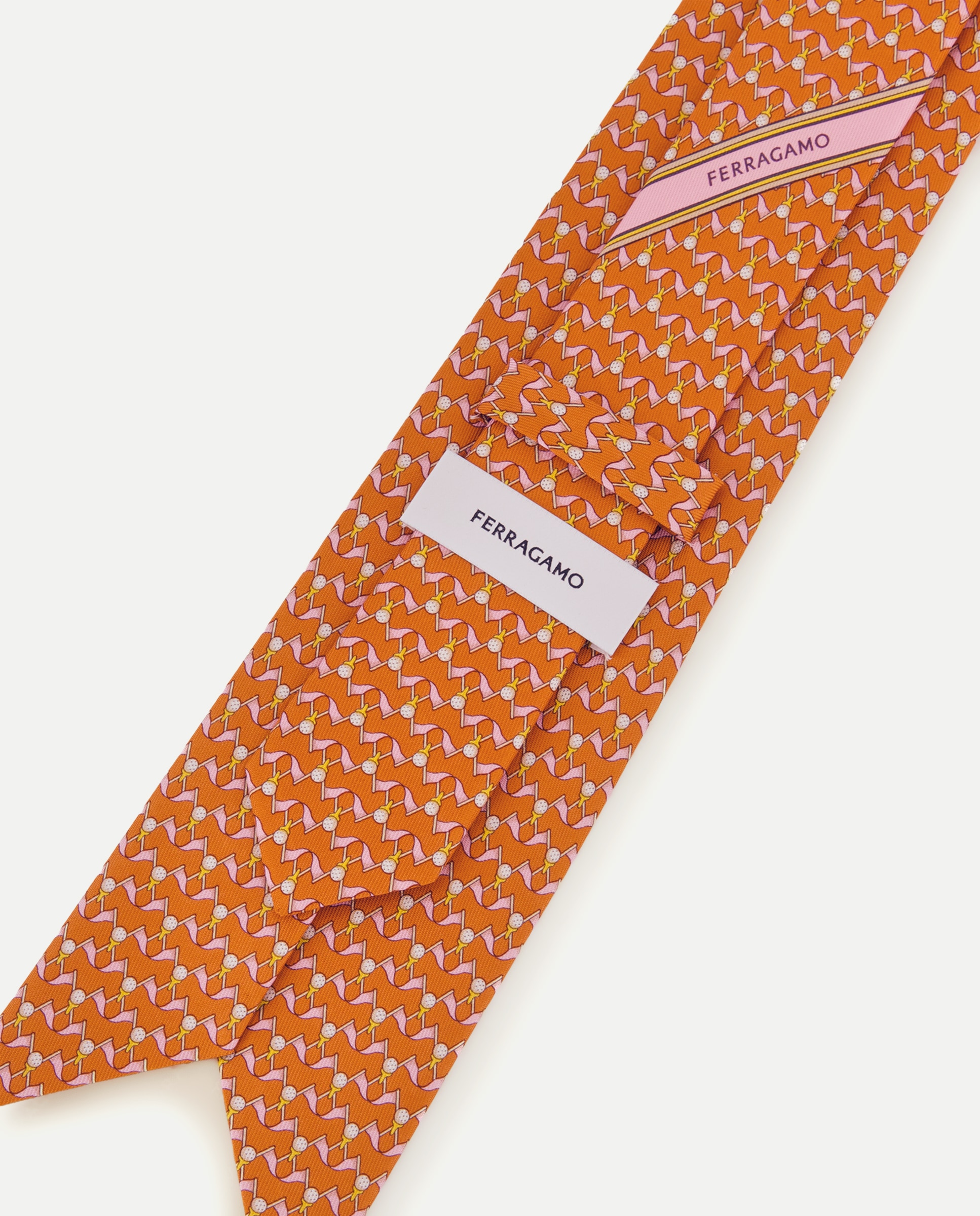Gravata de seda estampada Laranja-3
