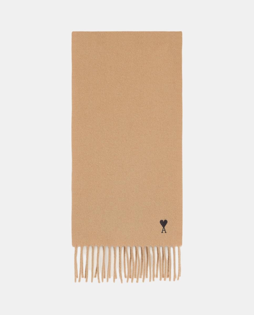 Imagen 1 de Bufanda de lana con logotipo Ami de Cœur Beige
