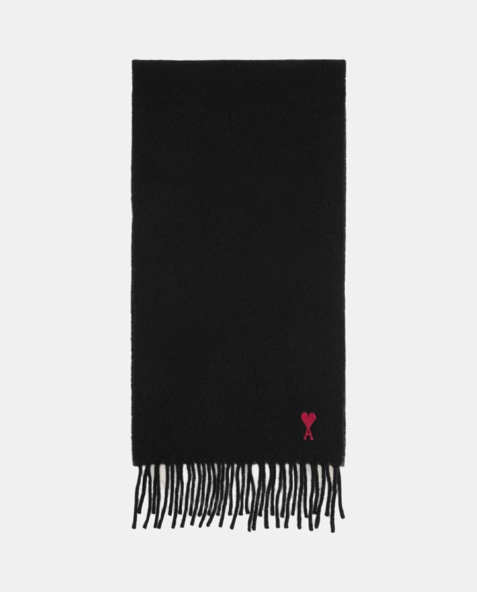 Imagen 1 de Bufanda de lana con logotipo Ami de Cœur Negro