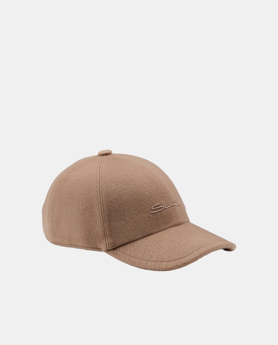 Imagen 0 de Gorra de baseball en tejido 100% cashmere Marrón claro