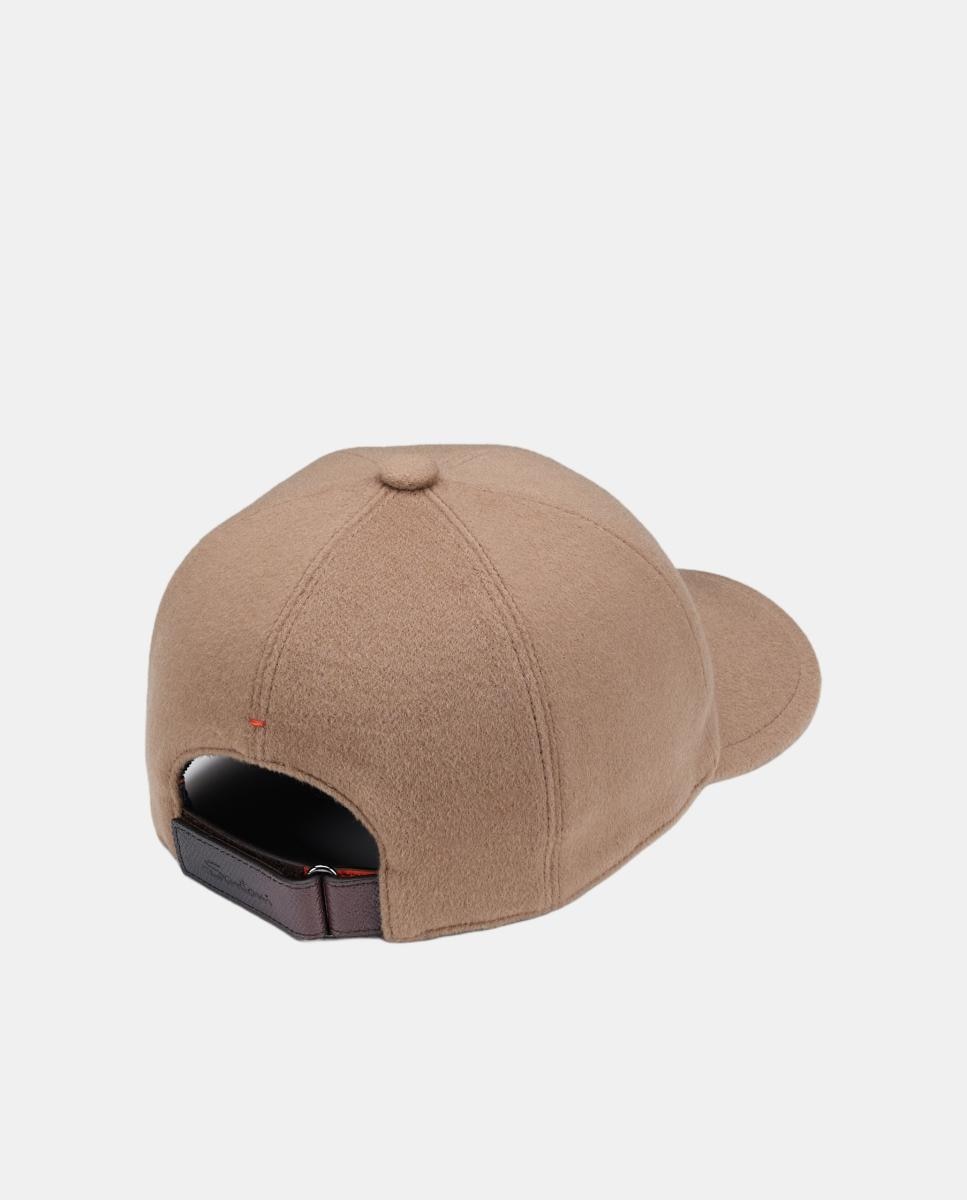 Gorra de baseball en tejido 100% cashmere - Santoni - Marrón claro Marrón claro-2