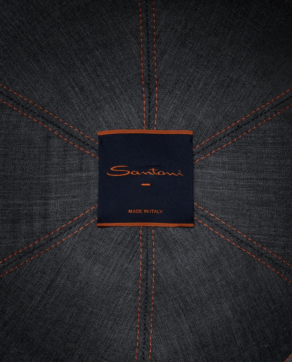 Gorra de baseball en tejido 100% cashmere - Santoni - Marrón claro Marrón claro-5