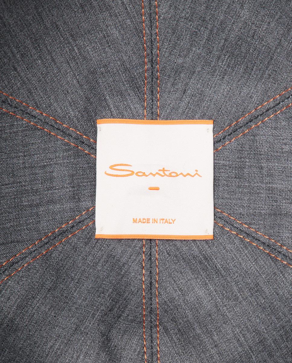 Gorra de baseball en tejido 100% cashmere - Santoni - Gris Gris-5