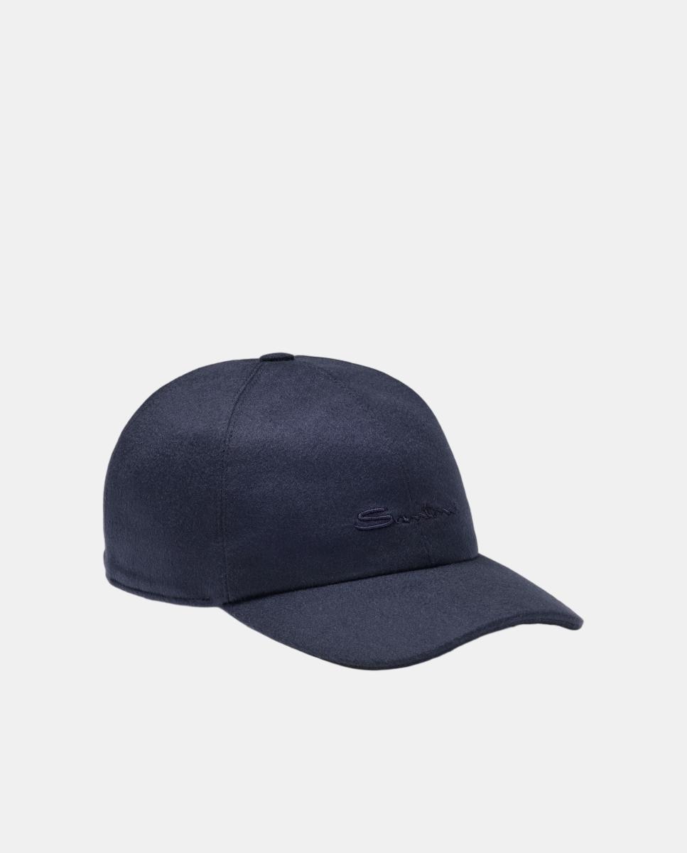 Imagen 0 de Gorra de baseball en tejido 100% cashmere Azul marino
