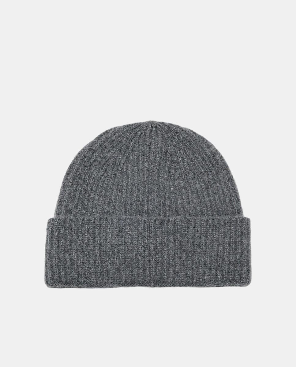 Gorro de Malha em Tecido 100% Caxemira Cinzento-escuro-2
