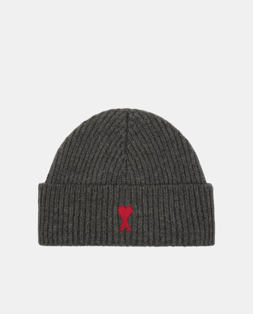 Imagen 1 de Gorro de punto en tejido 100% lana Gris oscuro