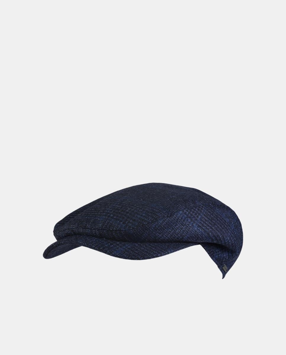 Imagen 0 de Gorra inglesa cuadros 100% lana Azul marino