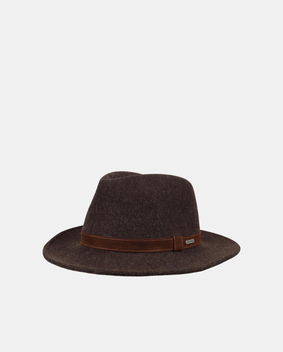 Sombrero sport 100% lana merino - Wigens - Marrón oscuro Marrón oscuro-1