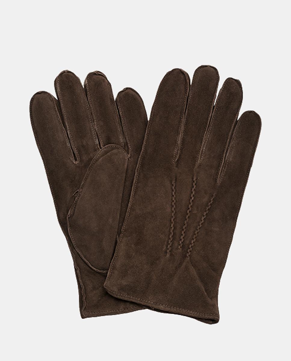 Imagen 1 de Guantes de napa con forro de lana Marrón