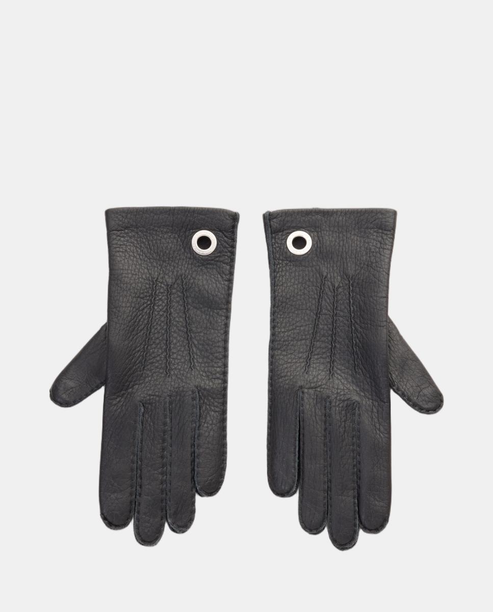Guantes de piel de ciervo y forro de seda - Ami Paris - Negro Negro-1