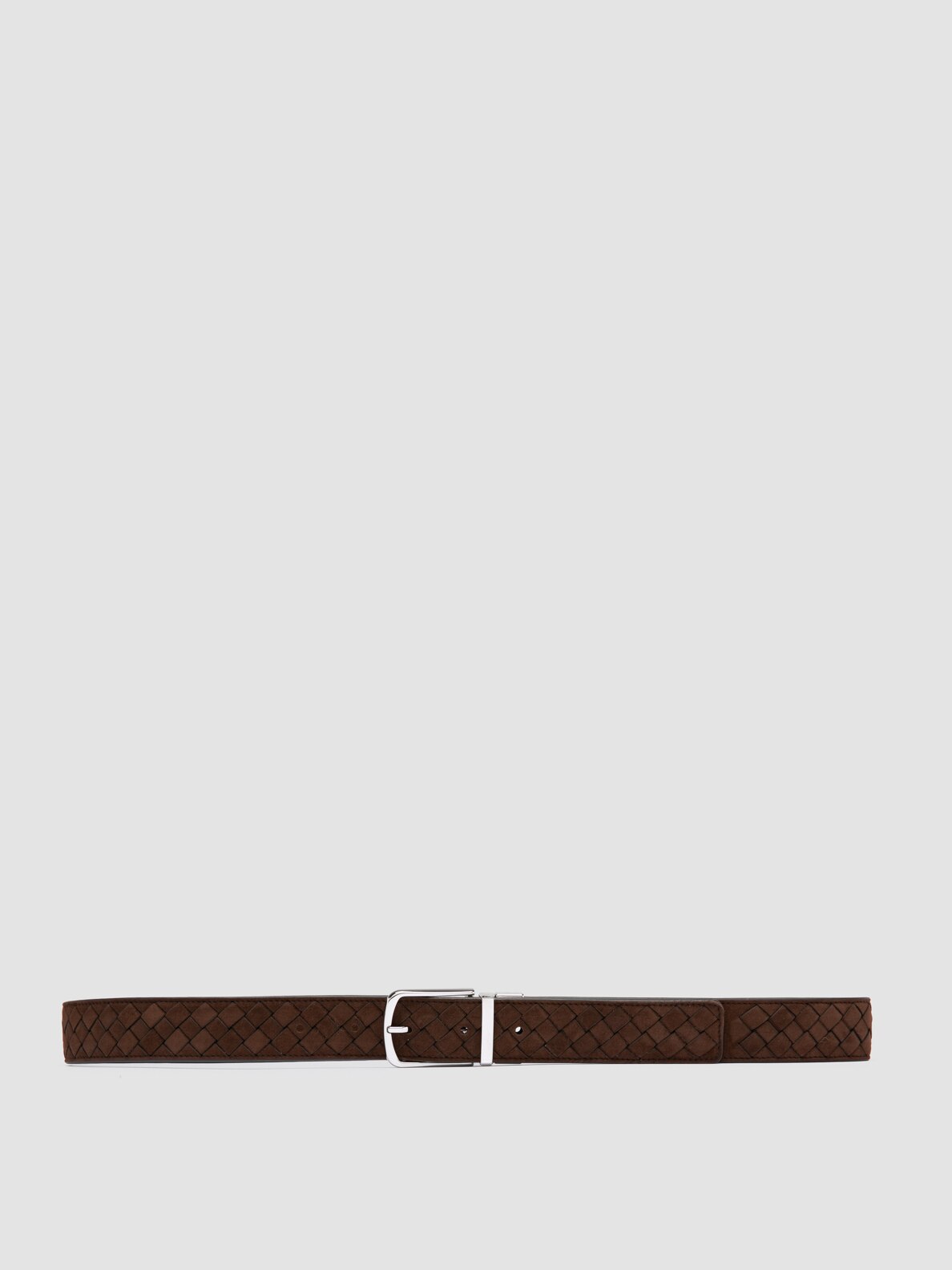 Imagen 0 de Cinturon reversible de ante trenzado Beige