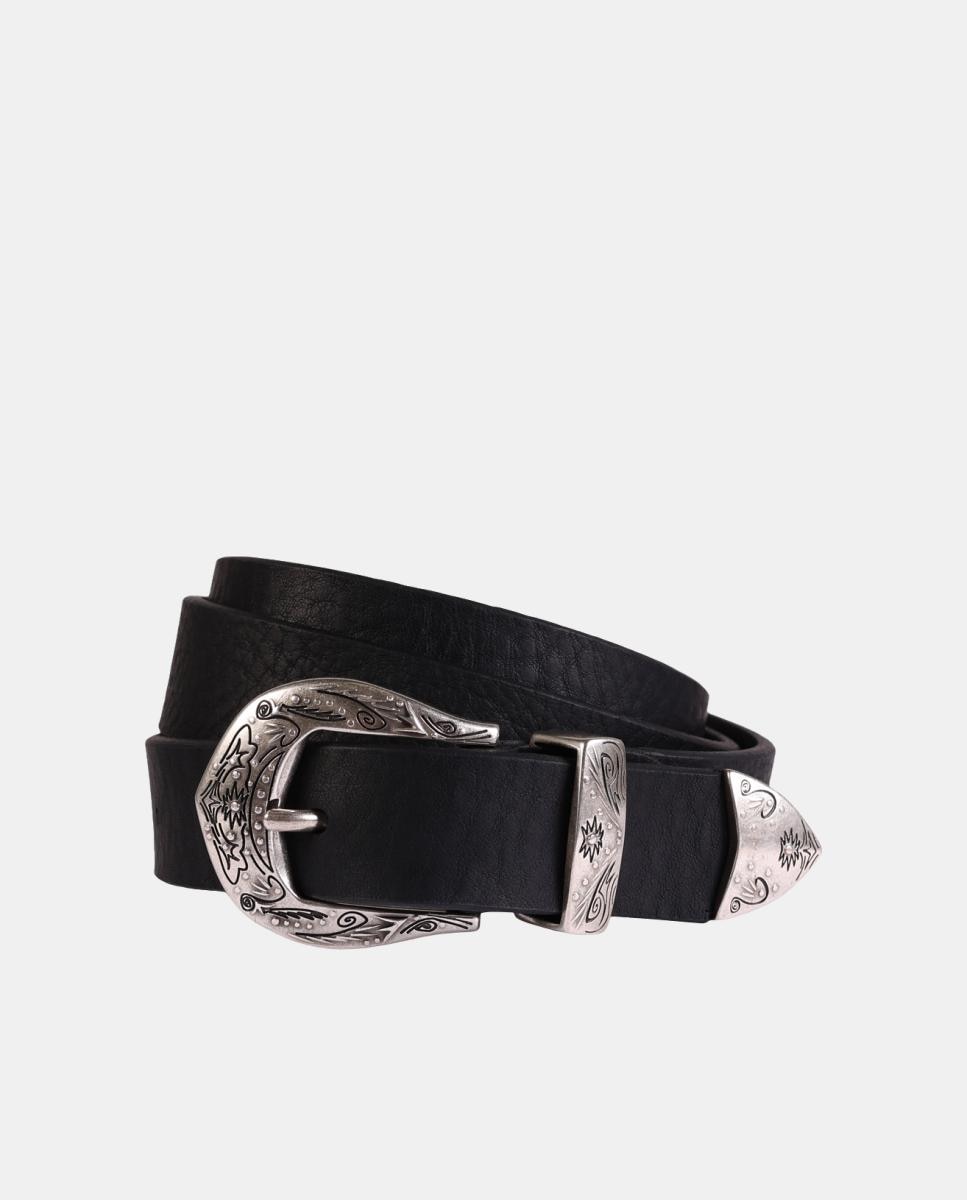 Imagen 1 de Cinturón piel hebilla cowboy - AMANDA CHRISTENSEN - Negro Negro