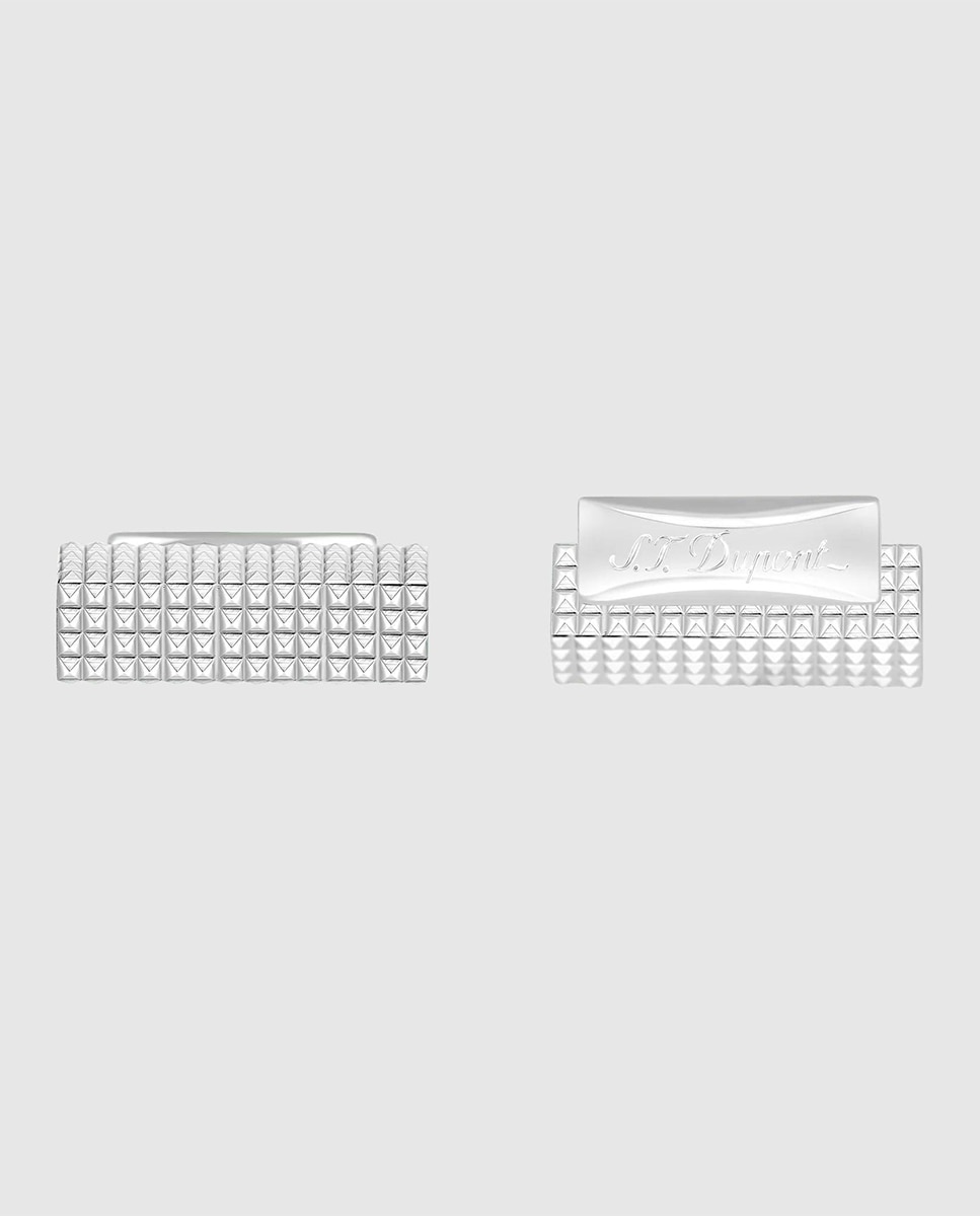 Imagen 0 de Gemelos rectangulares de metal Plata