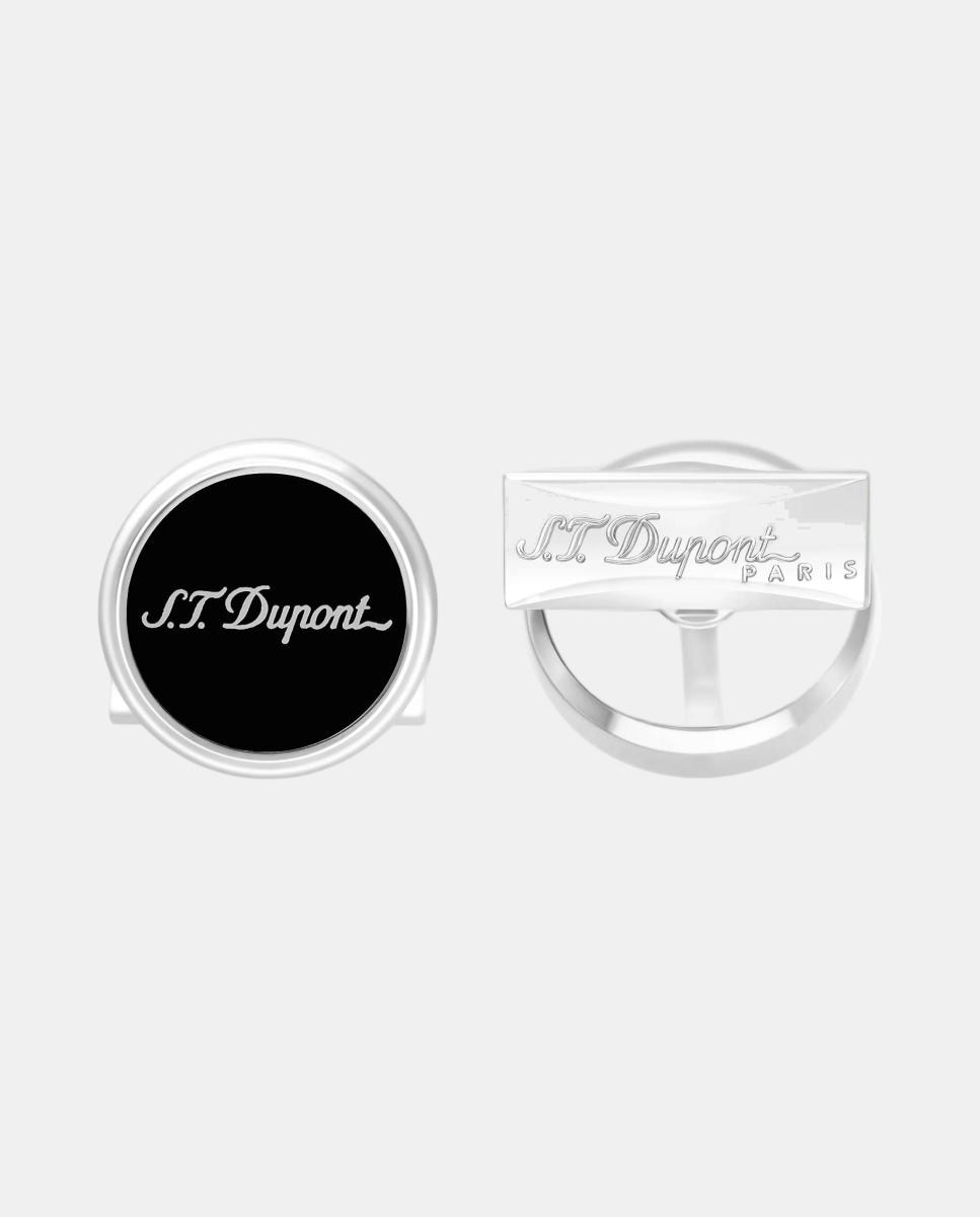 Imagen 0 de Gemelos redondos con logotipo de metal Plata