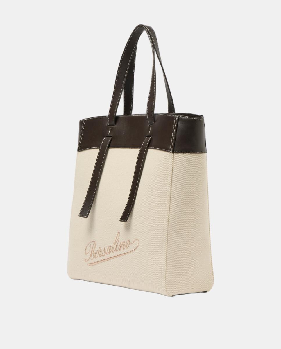 Bolso shopper detalles piel - Borsalino - Blanco Blanco-2