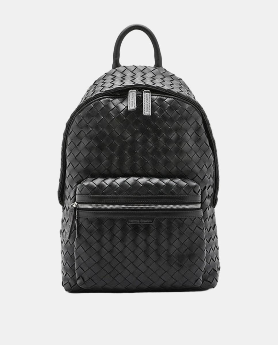 Imagen 1 de Mochila de piel trenzada Negro
