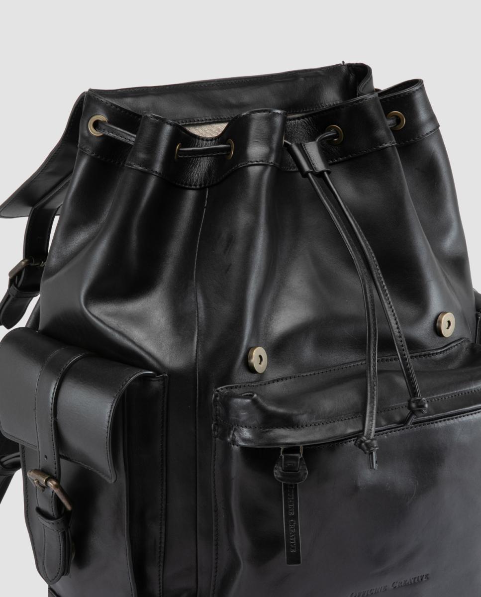 Imagen 4 de Mochila de hombre de piel - Officine Creative - Negro Negro
