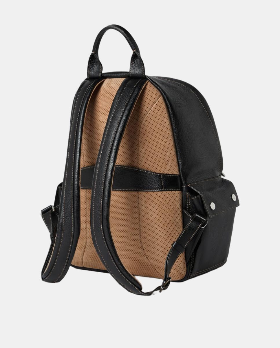 Mochila de piel de becerro abatanada - Brunello Cucinelli - Negro Negro-4