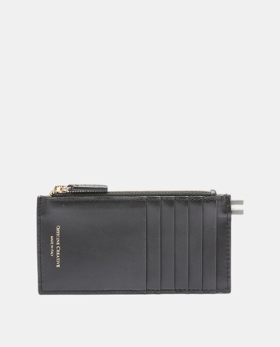 Imagen 2 de Tarjetero de piel con cremallera - Officine Creative - Negro Negro