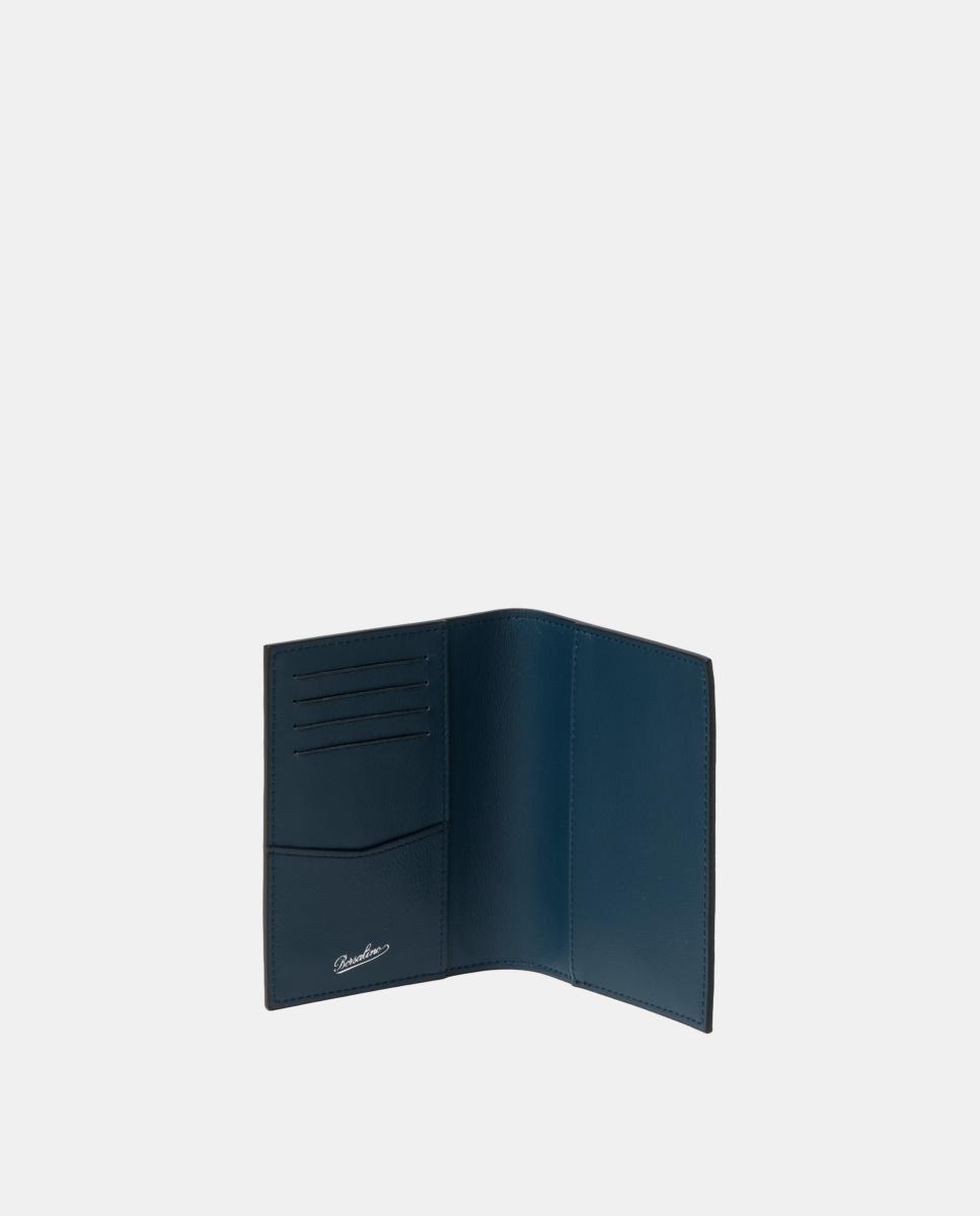 Capa em Pele Gravada para Passaporte Preto-3