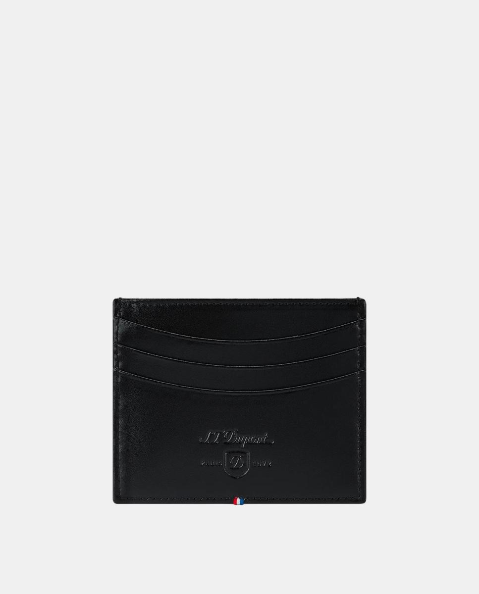 Imagen 0 de Tarjetero de piel con logotipo Negro