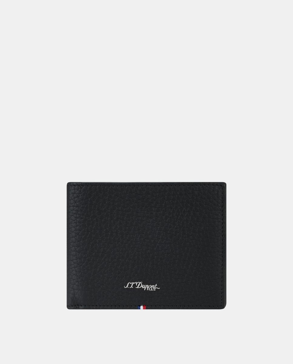Imagen 0 de Cartera de piel granulada con logotipo Negro