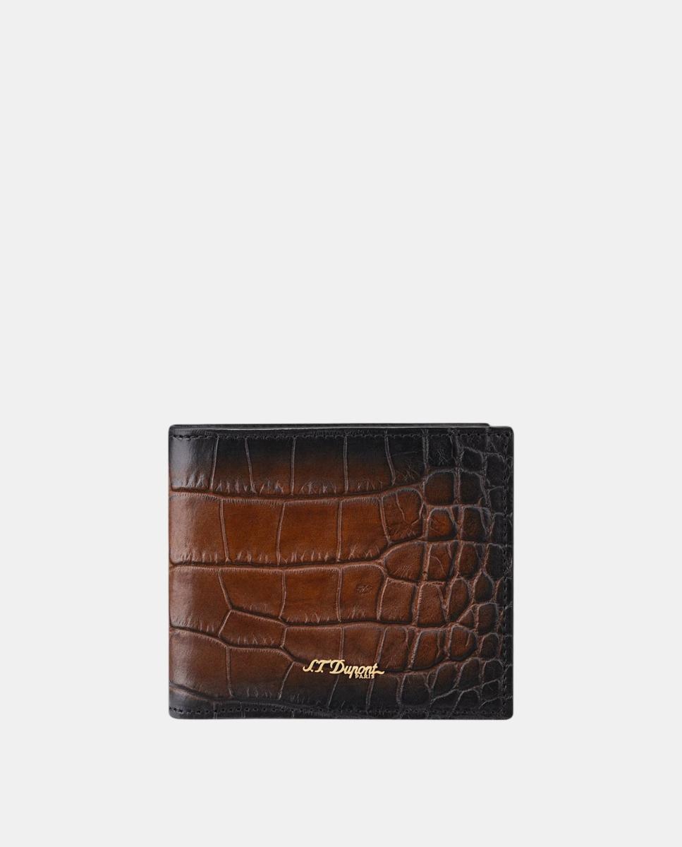 Imagen 0 de Cartera de piel grabada con logotipo Marrón oscuro
