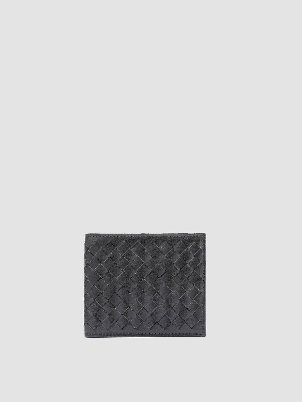 Imagen 0 de Cartera de piel trenzada Negro